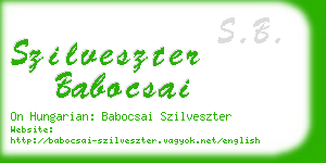 szilveszter babocsai business card